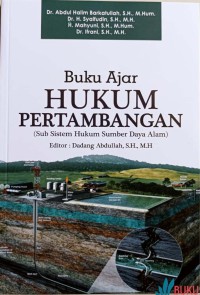 Image of Buku ajar hukum pertambangan