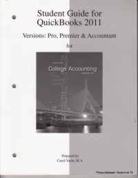 Image of Student guide for QuickBooks 2011 Versions : Pro, Premier & Accountant for college accounting
