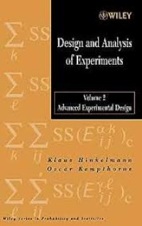 Image of Design and Analysis of Experiments Vol. 2 : Advanced Experimental Design
